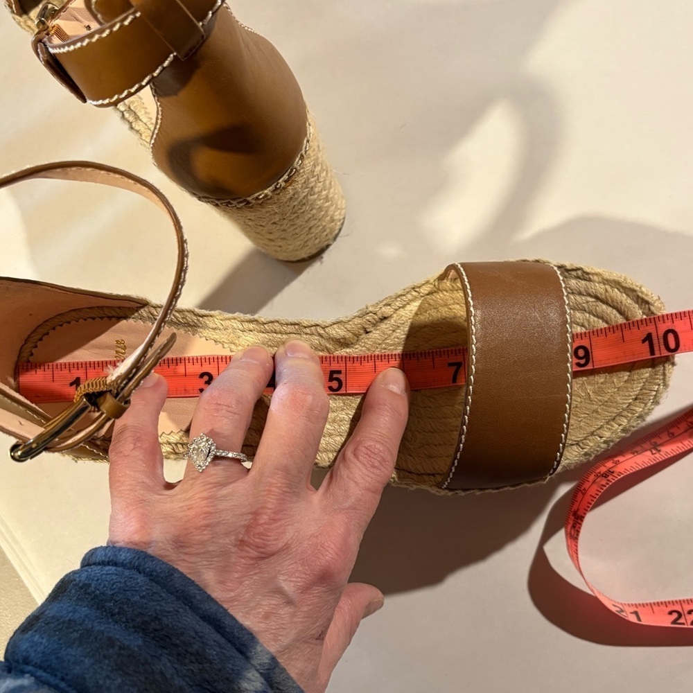 J CREW Leather Platform Wedge Espadrilles in Burnished Pecan - Picture 13 of 15